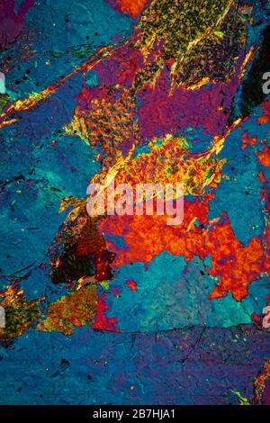 Gneiss metamorphic rock under the microscope 100x Stock Photo - Alamy