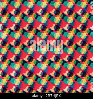 retro colored rhombus seamless pattern Stock Vector