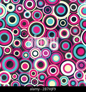 music violet color circle seamless pattern Stock Vector