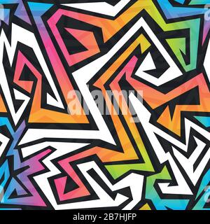 spectrum color graffiti seamless pattern Stock Vector