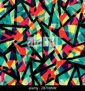 mosaic colored seamless pattern with grunge effect Stock Vector