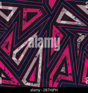 vintage red triangle seamless pattern with grunge effect Stock Vector