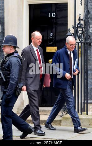 London, UK. 3rd Mar, 2020. Chris Whitty (L - Chief Medical Officer for England, Chief Medical Adviser to the UK Govt.) and Sir Patrick Vallance (R - G Stock Photo