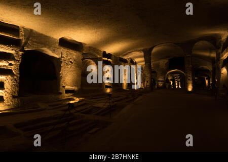 The catacombs of San Gennaro in Naples Stock Photo