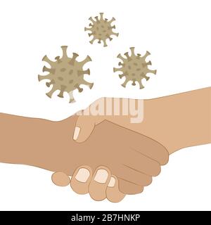 virus transmission by shaking hands vector illustration EPS10 Stock Vector