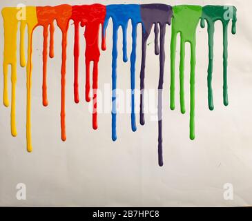 Advertisement of paint colors, colorful acrylic paint dripping Stock Photo