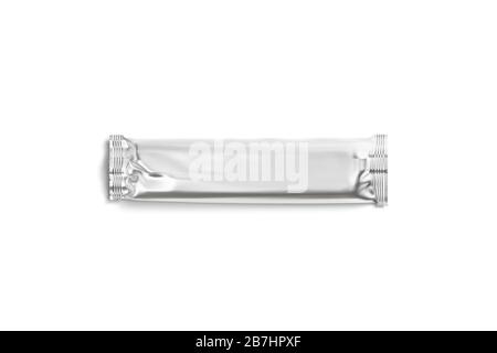 Download Blank silver rectangular chocolate bar foil wrap mockup, front back Stock Photo - Alamy