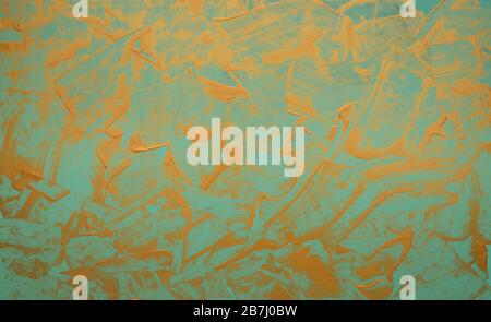 Marble texture mint and yellow, abstract background Stock Photo
