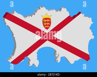 Bailiwick of Jersey official national flag, european country, UK