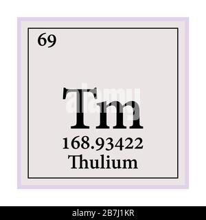 Thulium Periodic Table of the Elements Vector illustration eps 10. Stock Vector