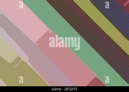 Green and brown stripes or lines With Dots paint background. Stock Photo