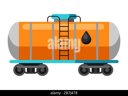 Illustration of oil rail tank. Stock Vector