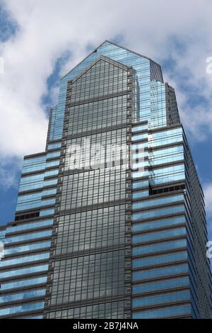 PHILADELPHIA, USA - JUNE 11, 2013: Two Liberty Place building in Philadelphia. As of 2016 the 848 ft tall skyscraper is the 3rd tallest building in Ph Stock Photo