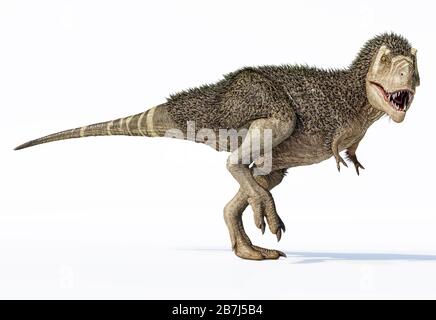 Premium Photo  A t - rex dinosaur running in a white background