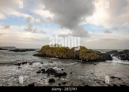 The harbour at Ballintoy, North Antrim Coast, County Antrim, Northern Ireland Stock Photo