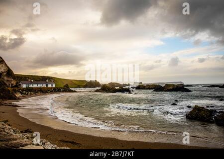 The harbour at Ballintoy, North Antrim Coast, County Antrim, Northern Ireland Stock Photo