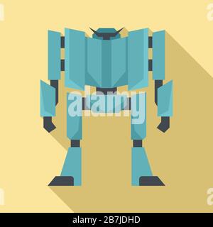 Fear robot transformer icon. Flat illustration of fear robot transformer vector icon for web design Stock Vector