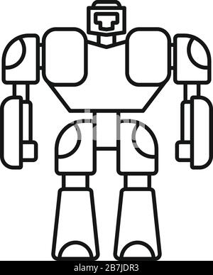 Toy robot transformer icon. Outline toy robot transformer vector icon ...