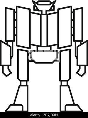 Super robot transformer icon. Outline super robot transformer vector icon for web design isolated on white background Stock Vector