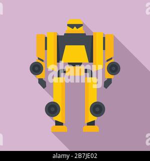 Cinema robot transformer icon. Flat illustration of cinema robot transformer vector icon for web design Stock Vector