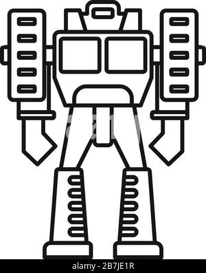Truck robot transformer icon. Outline truck robot transformer vector icon for web design isolated on white background Stock Vector