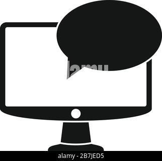 Monitor customer chat icon. Simple illustration of monitor customer chat vector icon for web design isolated on white background Stock Vector