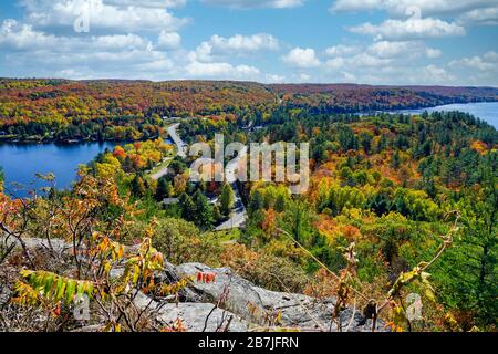 Dorset, Ontario, Canada, North America, aerial view from the Fire or Lookout tower Stock Photo