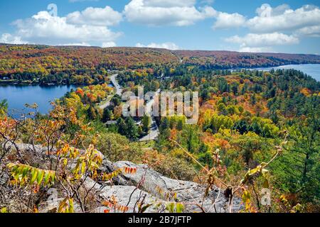 Dorset, Ontario, Canada, North America, aerial view from the Fire or Lookout tower Stock Photo