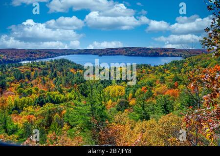 Dorset, Ontario, Canada, North America, aerial view from the Fire or Lookout tower Stock Photo