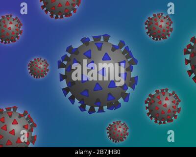 COVID-19 Coronavirus Pandemic Virus Illustration Stock Photo