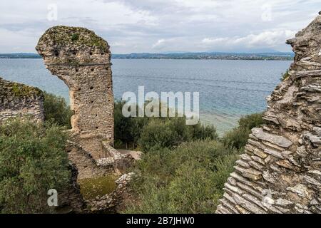 The Caves of Catull in Sirmione on Lake Garda Stock Photo