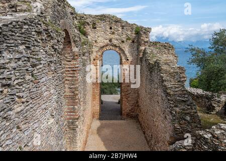 The Caves of Catull in Sirmione on Lake Garda Stock Photo