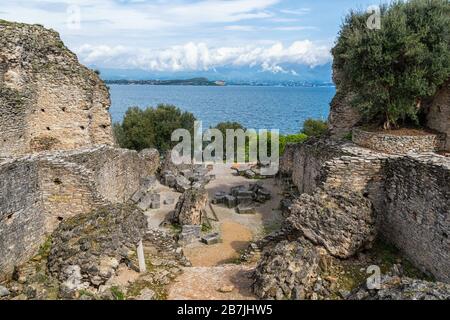 The Caves of Catull in Sirmione on Lake Garda Stock Photo