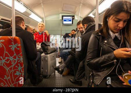 RER suburban commuter train Paris France Stock Photo