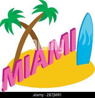 Miami beach icon, isometric style Stock Vector