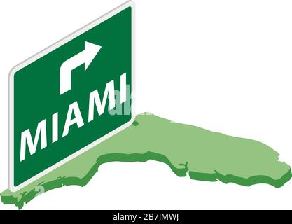 Miami trip icon, isometric style Stock Vector