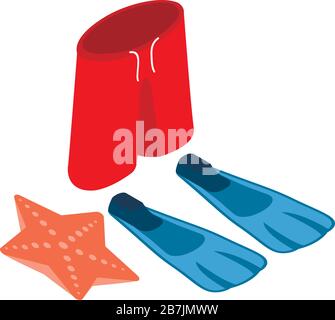 Swim time icon, isometric style Stock Vector