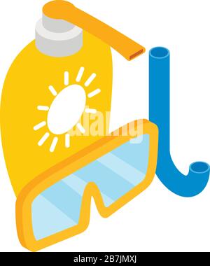 Vacation time icon, isometric style Stock Vector