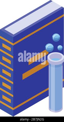 Chemical book icon, isometric style Stock Vector