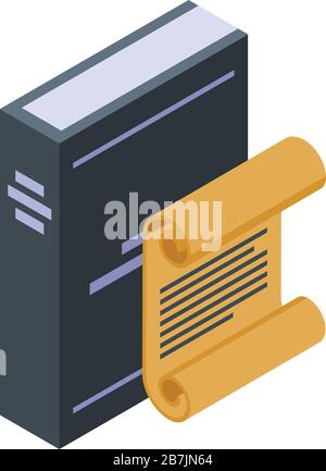 History book icon, isometric style Stock Vector