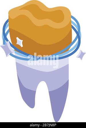 Tooth restoration icon, isometric style Stock Vector
