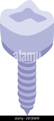 Clinic tooth implant icon, isometric style Stock Vector