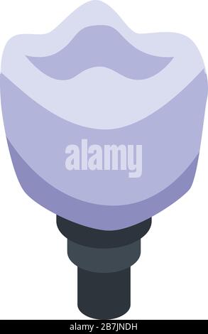 Tooth implant icon, isometric style Stock Vector
