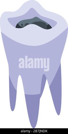 Caries tooth restoration icon, isometric style Stock Vector