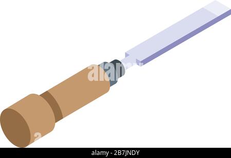 Chisel icon, isometric style Stock Vector