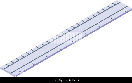 Carpenter steel ruler icon, isometric style Stock Vector
