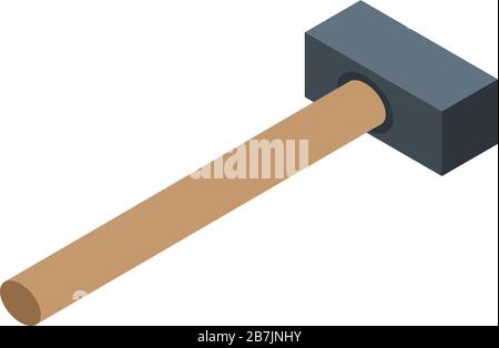 Hammer icon, isometric style Stock Vector