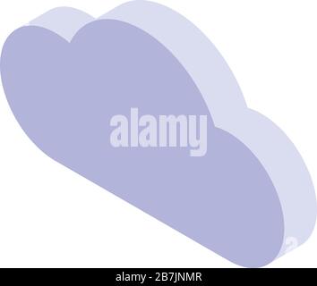 Digital cloud icon, isometric style Stock Vector
