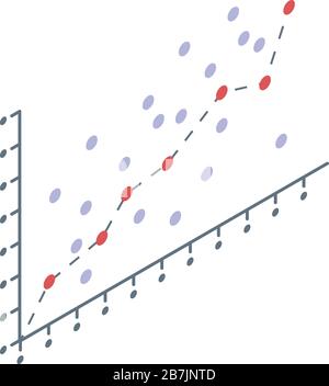 Analysis regression icon, isometric style Stock Vector