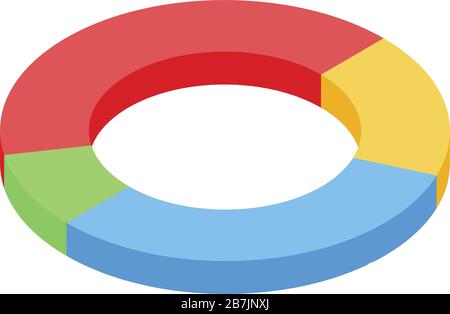 Loan pie chart icon, isometric style Stock Vector
